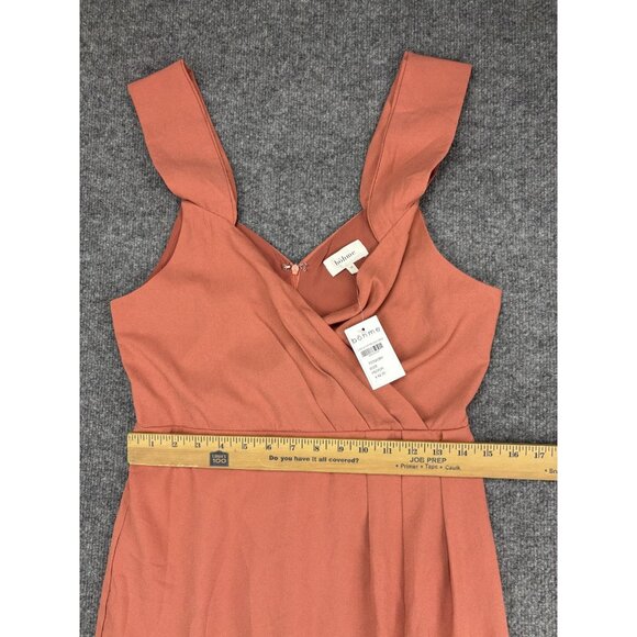 Bohme Dress Womens Medium Rose Drop Sly Fitted Midi Sleeveless Wrap Tulip Hem - Picture 5 of 10